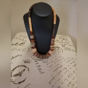 Elegant Wooden Beaded Necklace